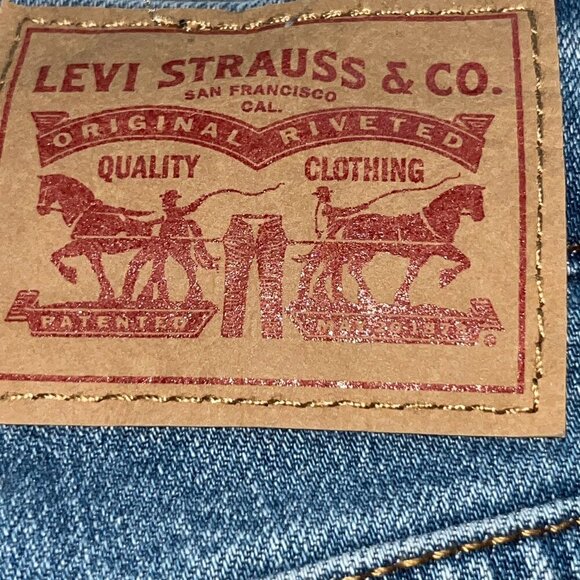 LEVI'S RIBCAGE BELL BLUE JEANS - BIG BELL BOTTOM FLARE EXTREME HIGH WAIST 28X30 - Picture 6 of 14